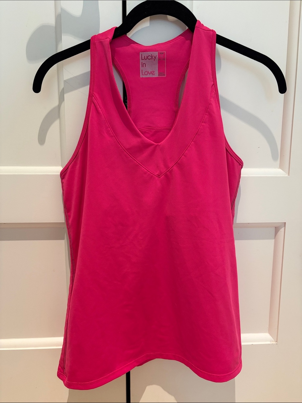 Lucky in Love Vibrant Hot Pink Athletic Racerback Tank